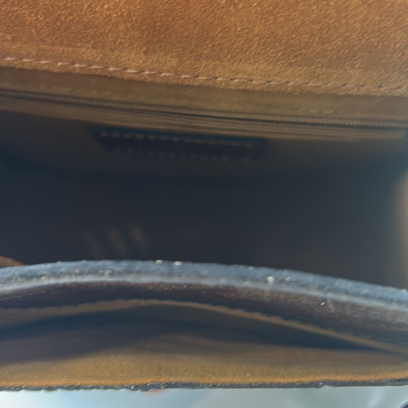 2439- Patricia Nash Embossed Leather Top Handle Crossbody Bag Turquoise Tooled - Picture 12 of 12